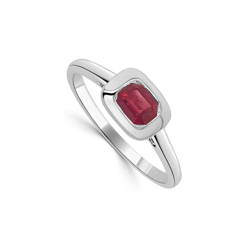 Bezel Ruby Ring - 1